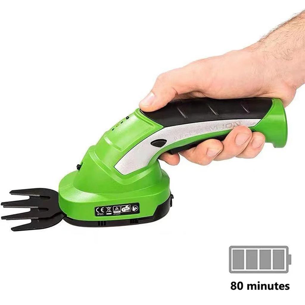 Аккумуляторные ножницы для травы 2 в 1, триммер для живой изгороди, электрические секаторы с вращающейся ручкой для очистки