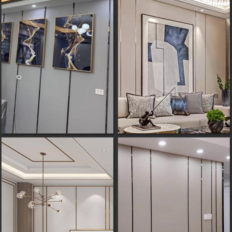 3 метра из нержавеющей стали, плоские декоративные линии, самоклеящаяся зеркальная наклейка на стену, фон для гостиной, настенная, потолочная, кромочная полоса