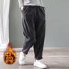 Velvet Warm Winter Pants for Women Elastic Waist Corduroy Harem Pant Loose Solid Pockets Oversize Streetwear Trousers Women