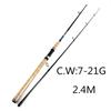 FTK Спиннинговая удочка, 100% карбоновая сверхтвердая удочка, 2 секции, удочка для приманки, 2,1 м, 2,4 м, 2,7 м, фидерная удочка