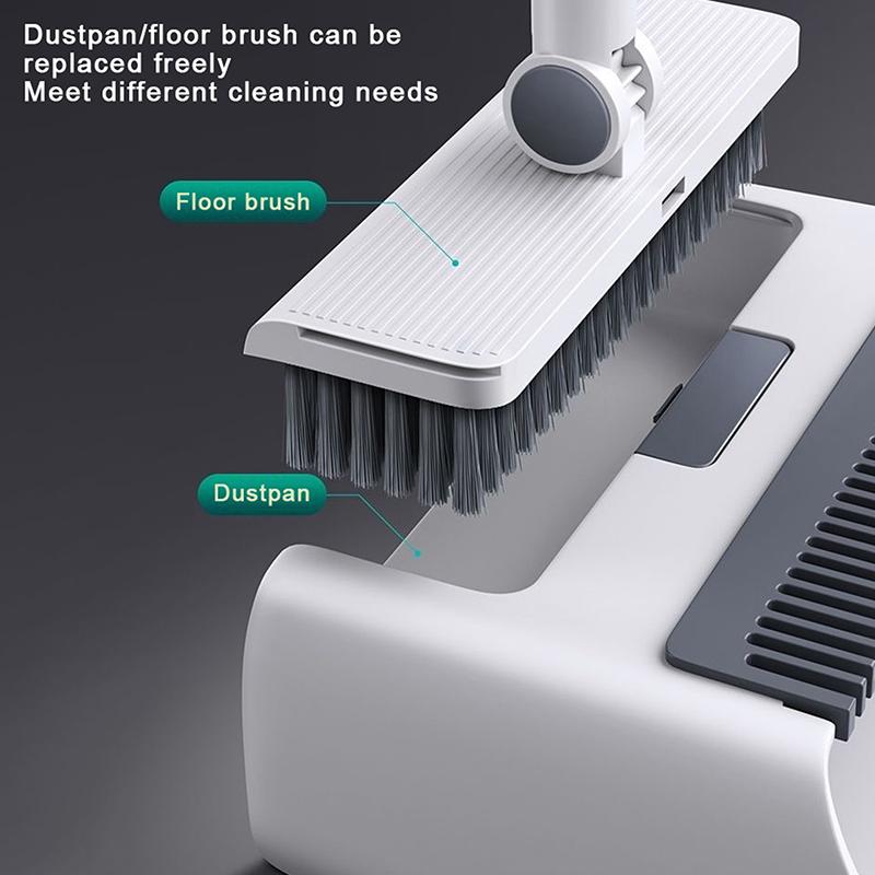 Effortless Home Cleaning with 3 in 1 Design Long Handled Floor Brush and Dustpan Set for All Surfaces