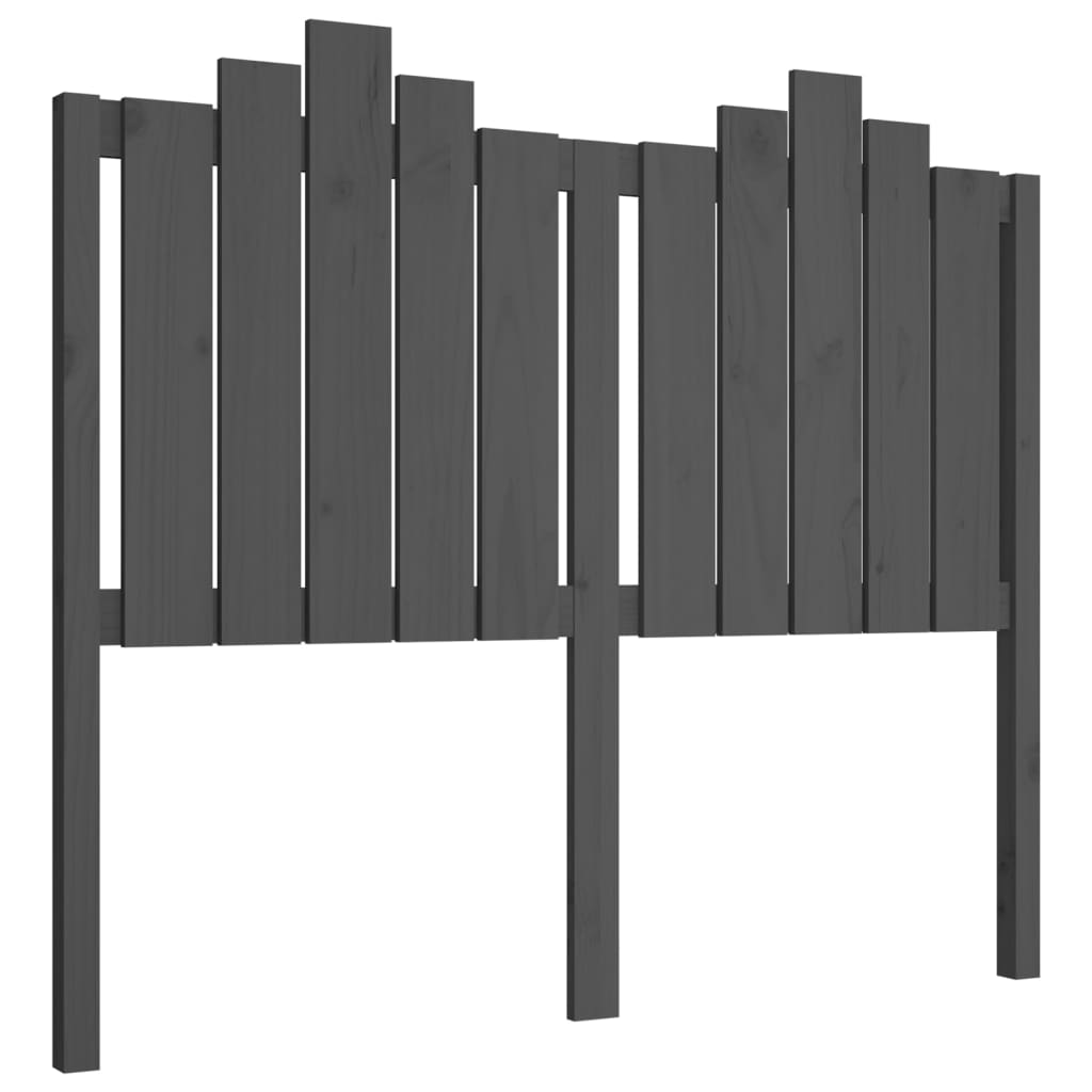 Headboard Grey 126 x 4 x 110 cm Solid Pine Wood