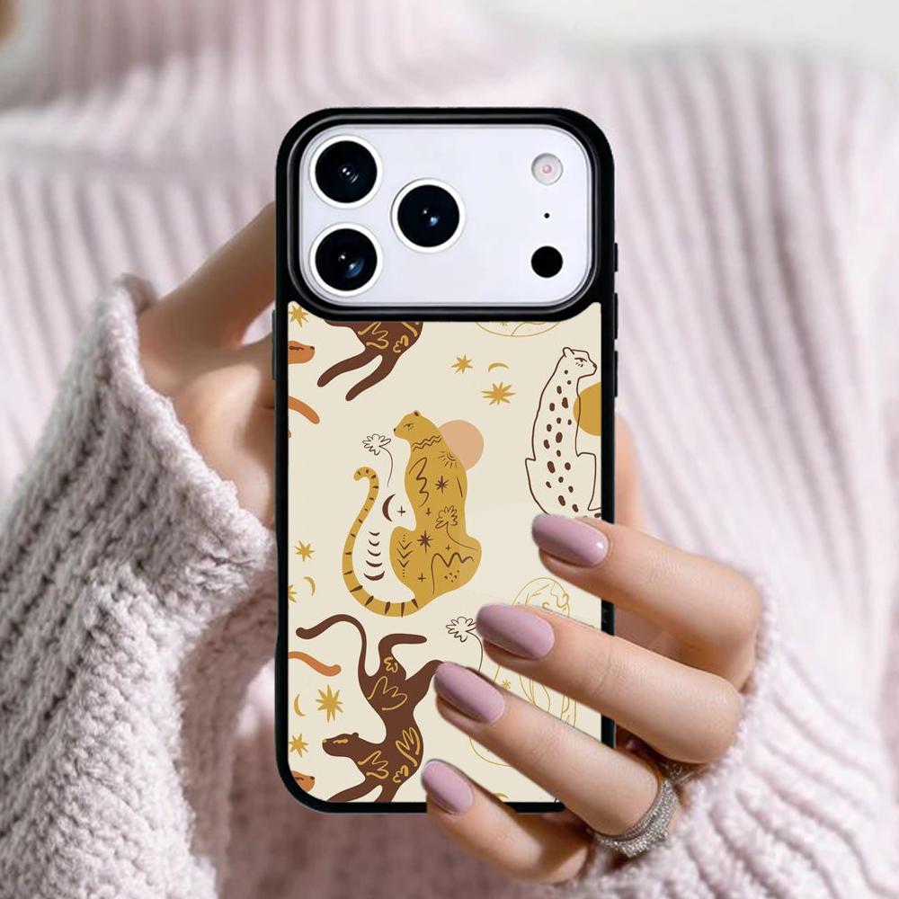 Cute Cheetah Phone Case For Apple iPhone 17 Air 16E 15 14 Plus 13 12 11 Pro Max Mini Funda Cover