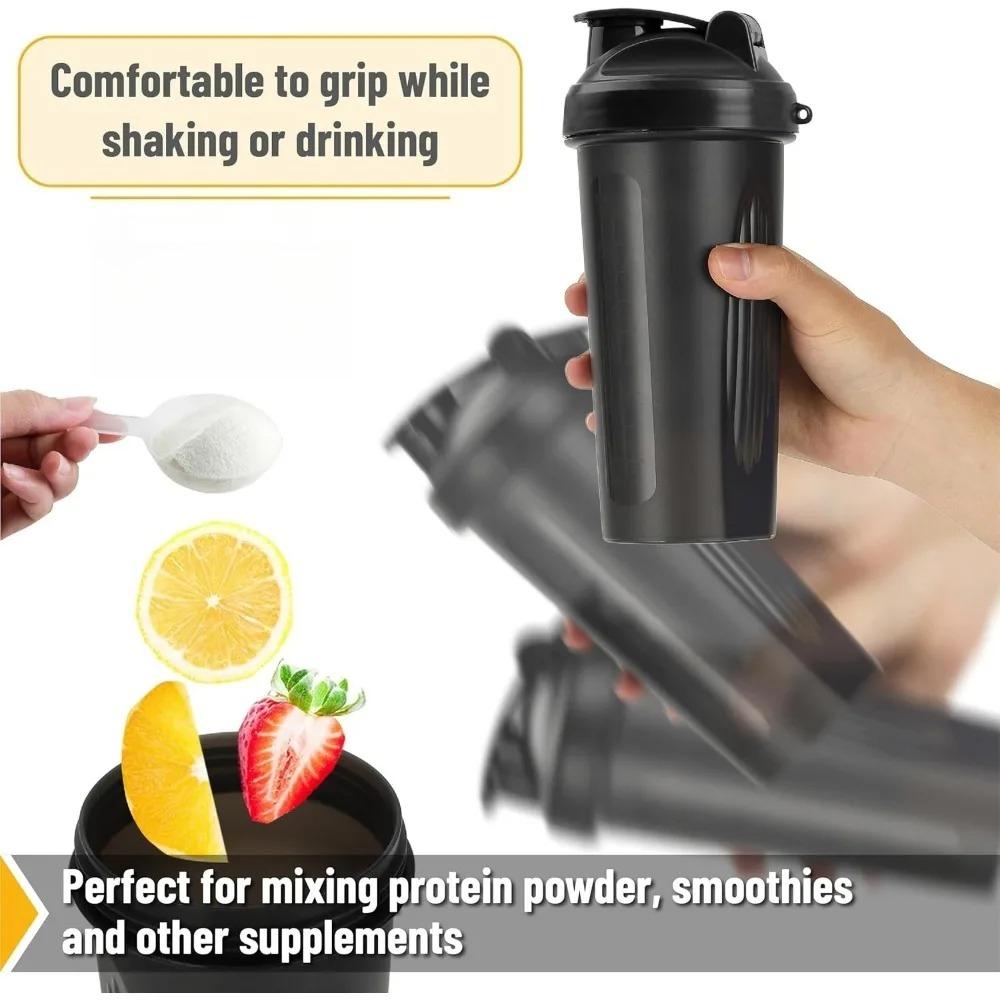 1 Pack Shaker Cup Protein Powder Shaker Cup with Metal Stirring Ball 20OZ Water Cup with Flip Lid Suitable for Outdoor Sports