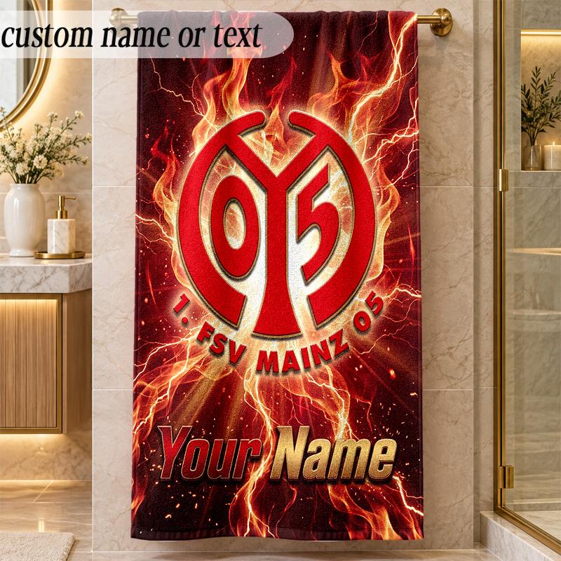Beach TowelMainz 05 Custom Name Text Personalized Soft Towel for Beach Pool Indoor Home Decor Gift