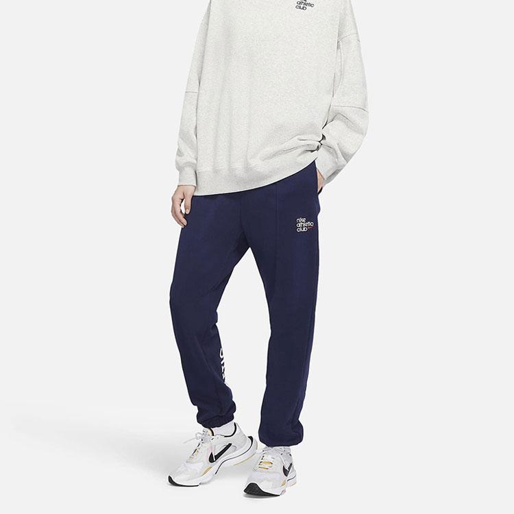 Nike Спортивный клубный вязаный спортивный костюм женский Черно-синий Умеренно манжетные брюки DQ9149-498