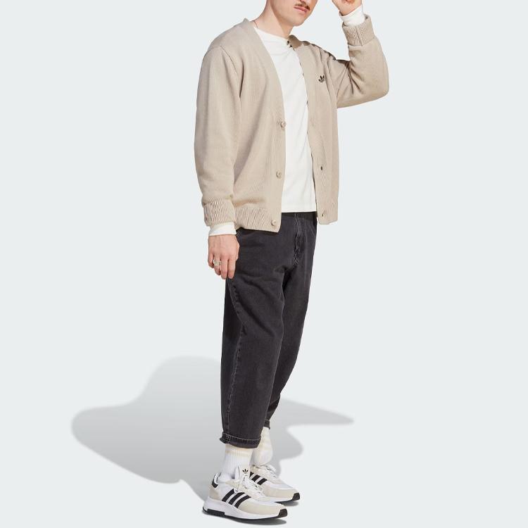 adidas Originals Rifta Oversized Intarsia Cardigan Beige IM4649