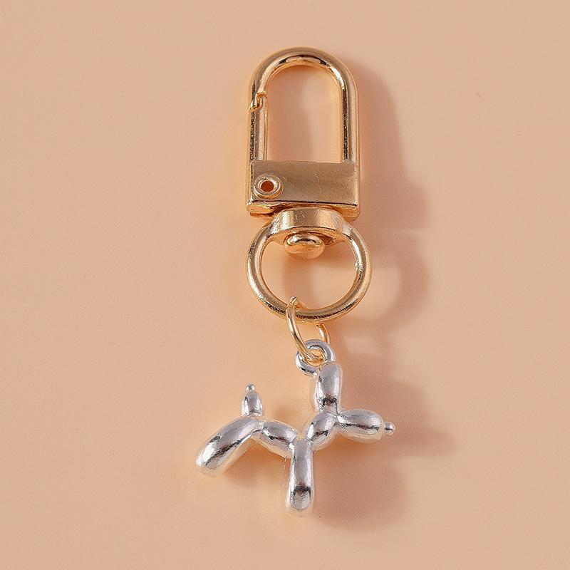 Cute Resin Balloon Dog Keychain Puppy Keyring for Car Key Holder Women Girls Handbag Pendant DIY Jewelry Gift