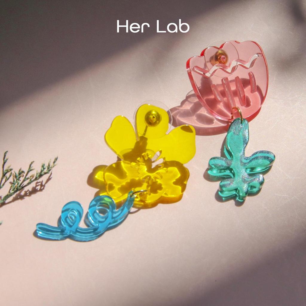 Her Lab | Серьги из прозрачной смолы со сладким жемчугом, полупрозрачные серьги, цветочные подвески для женщин, подарки на День святого Валентина Промо-распродажа Foundation Safeguard