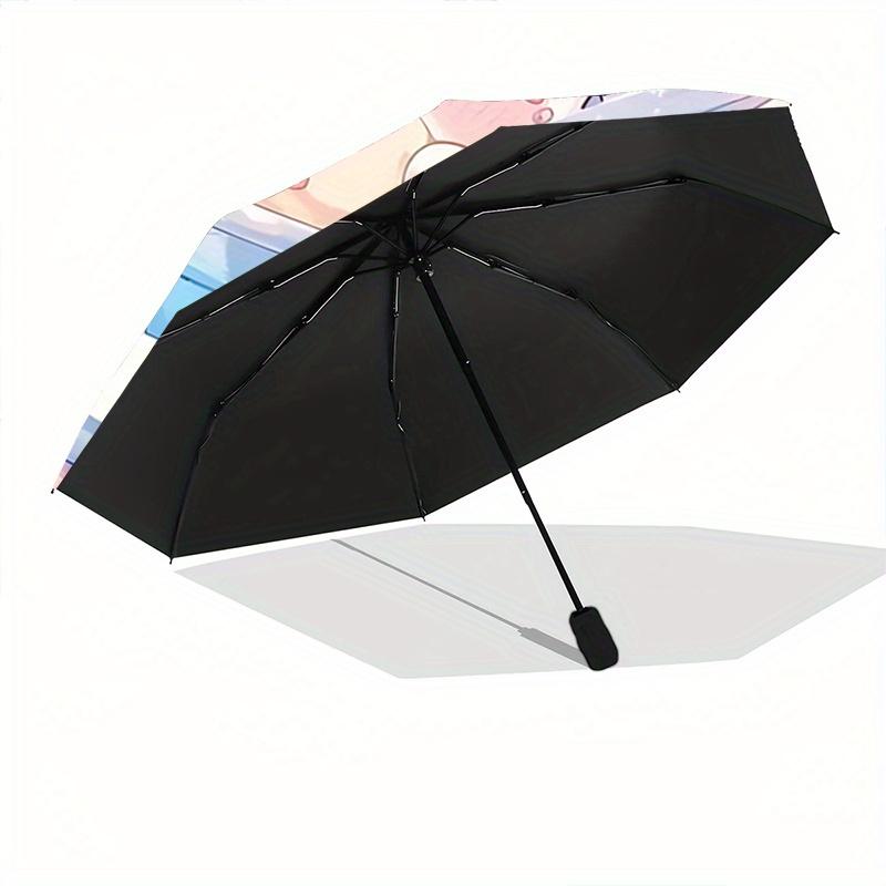 1pc Sanrio Cinnamoroll & Ice Cream Fully Automatic Folding Portable Umbrella, 8 Steel Frames, Three-Fold Design, Suitable for All Seasons, Suitable fo
