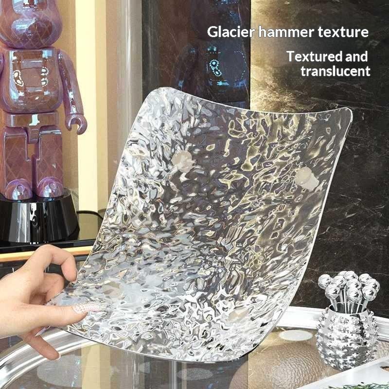 Прозрачные квадратные фруктовые тарелки Гостиная Орехи Закуски Фруктовое блюдо Стол для вечеринки Конфеты Еда Поднос для хранения Фруктовая тарелка Костяная тарелка