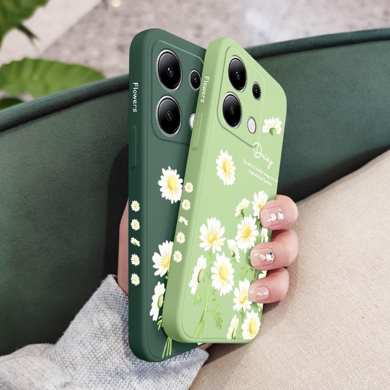 Чехол для телефона 'Цветущие ромашки' для Xiaomi Redmi Note 13 12 12S 11 11S 10 10S 9 9S Pro Plus 4G 5G Жидкий силиконовый чехол