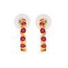 Estele Brass Gold Plated Ruby Cz Girls Hoop Earrings for Girls and Women