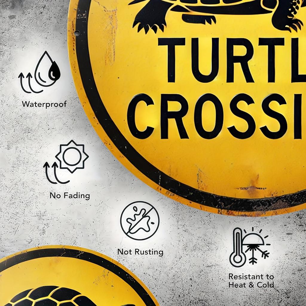 1pc 2D Wooden Round Plate Vintage Turtle Logo For Home Cafe Apartment Restaurant Room Decoration Waterproof Durable 8 Inch