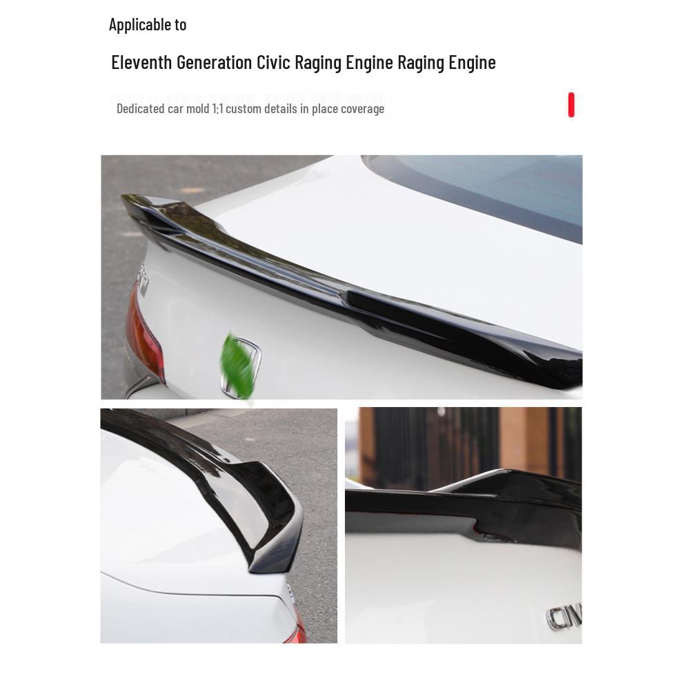 Модифицированный задний спойлер для Civic 11-го поколения - Черный Ночной, Версия High-End Warrior