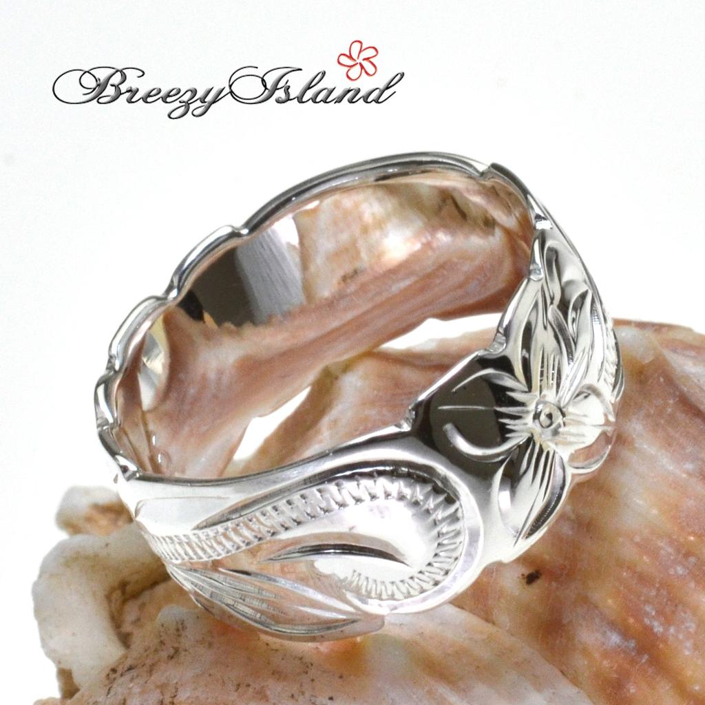 Гавайское ювелирное кольцо Plumeria Scroll Ring Серебро 925 [BreezyIsland] & (US6-JP11.5)