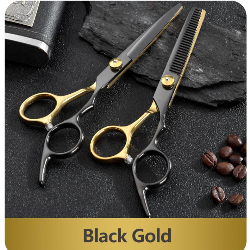 Черное золото Профессиональные парикмахерские ножницы для стрижки челки Ножницы с плоскими зубами Тонкие ножницы Набор инструментов Ножницы для стрижки волос