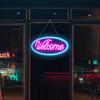 Неоновая вывеска IMEGINA Welcome, Свет, Вывеска для магазина, Внутреннее освещение, Неоновая трубка, Питание от USB, Декор для бара, кофейни, изакая, Комната, Гостиная, Для помещения