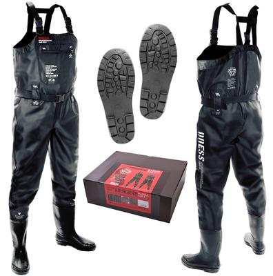 Комбинезон забродный с радиальной подошвой, AIRBORNE XL, Рост: 175-180см, Сапоги: 27-27.5см, Черный, Готовность к стихийным бедствиям