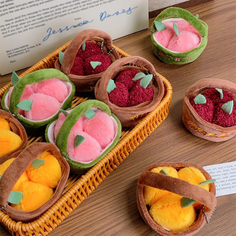Милый Креативный Плюшевый Фруктовая Корзина Кукла Брелок Мультяшный Брелок для Ключей Автомобиля Модный Брелок-Подвеска для Рюкзака Аксессуары Подарок