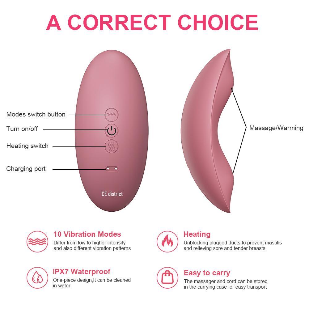 Силиконовый массажер для лактации для послеродового облегчения - Снимает отечность, боль и уплотнения с помощью горячего компресса.