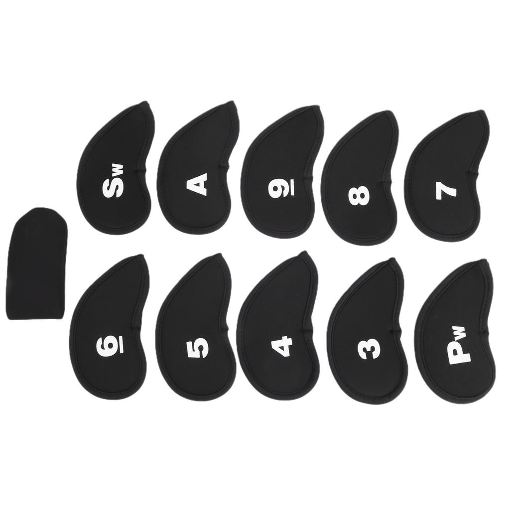 11Pcs Golf Iron Head Covers Sleeve Number Pattern Protective Portable Golfing Accessory
