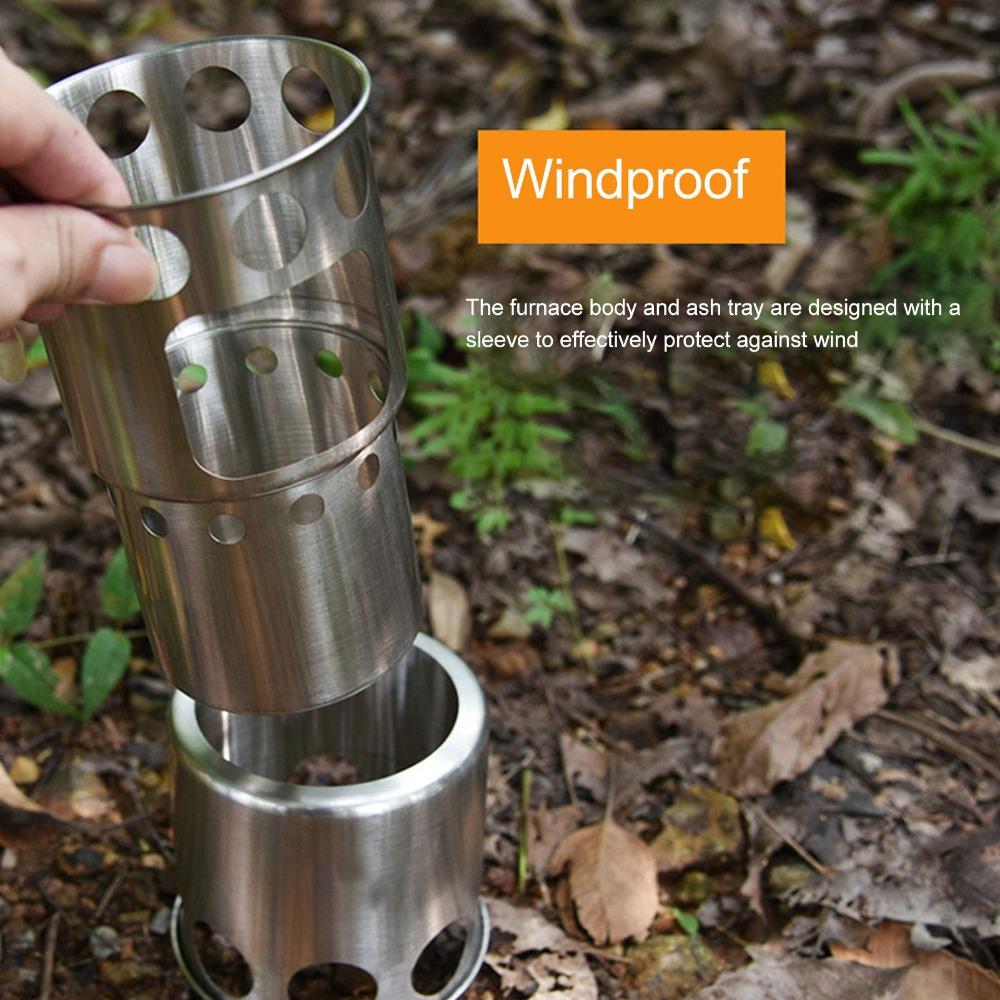 Non Slip Support Portable Camping Stove Stainless Steel Cooking Pot Set Camping