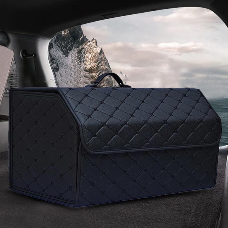 Handheld car storage box leather folding storage box multifunctional car storage box organizing box