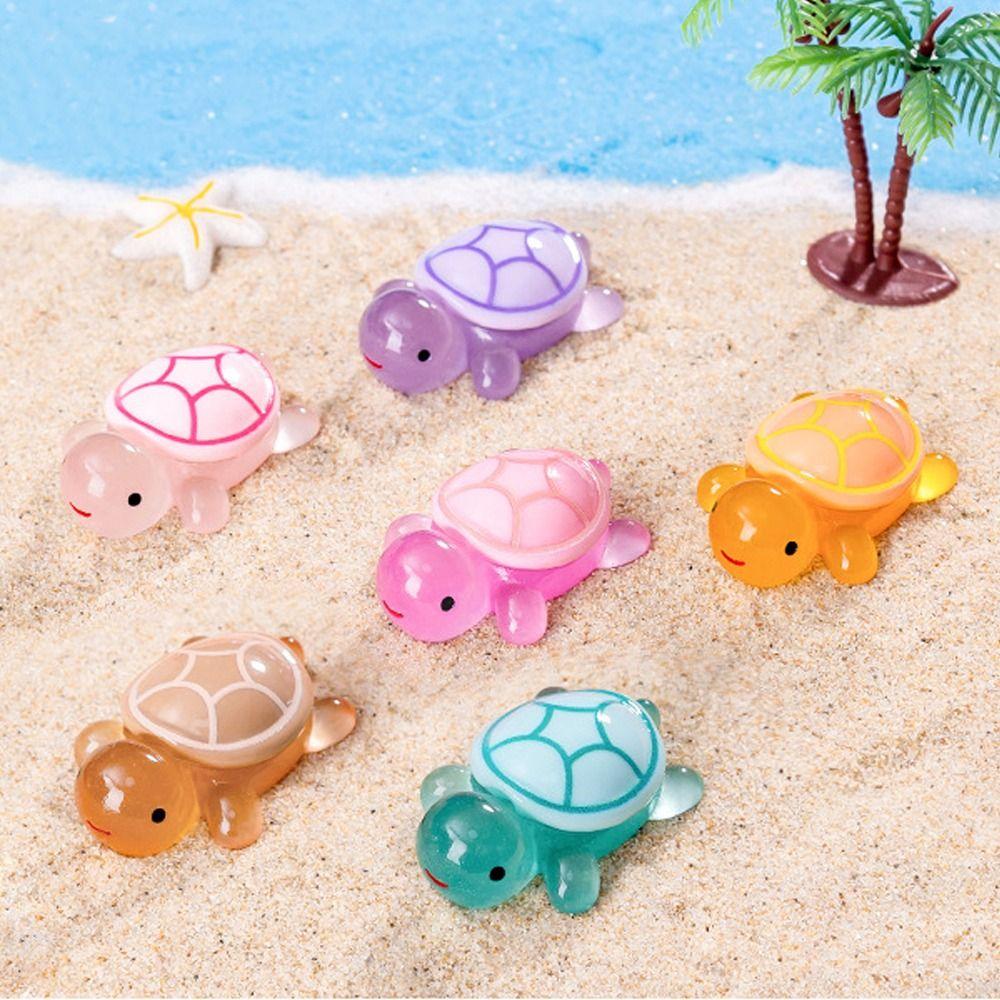 Поделки из смолы Миниатюрные светящиеся черепашки Орнамент Статуэтка черепахи Украшения для сказочного сада