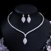 Jewelry Trendy Zircon Earrings Necklace Set, Wedding Dress Accessories