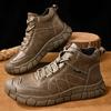 Мужские кожаные ботинки ручной работы, уличные плюшевые ботильоны для мужчин, повседневная обувь большого размера, рабочая обувь