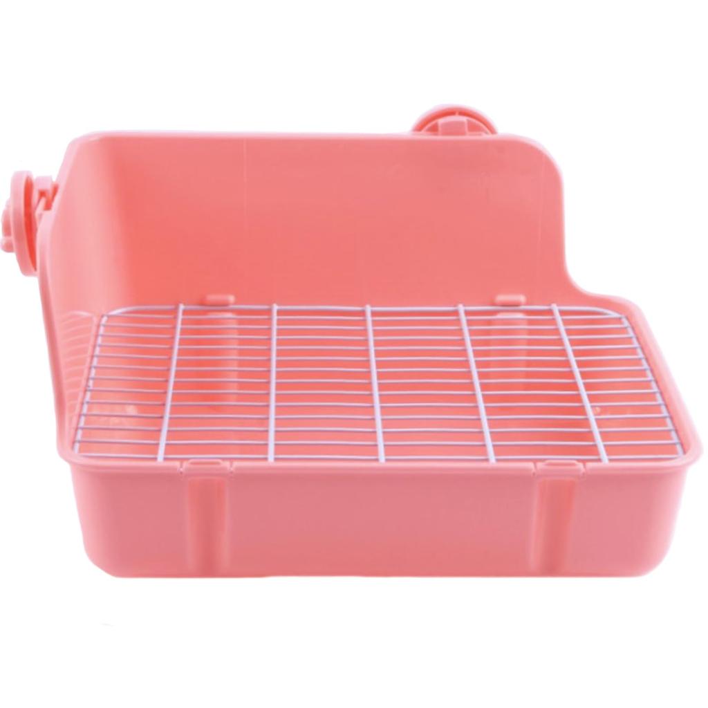 A'sTool Rabbit Toilet Cage with Slatted Floor, Rectangular, Fixed, for Degus, Chinchillas, Ferrets, and Guinea Pigs (White)