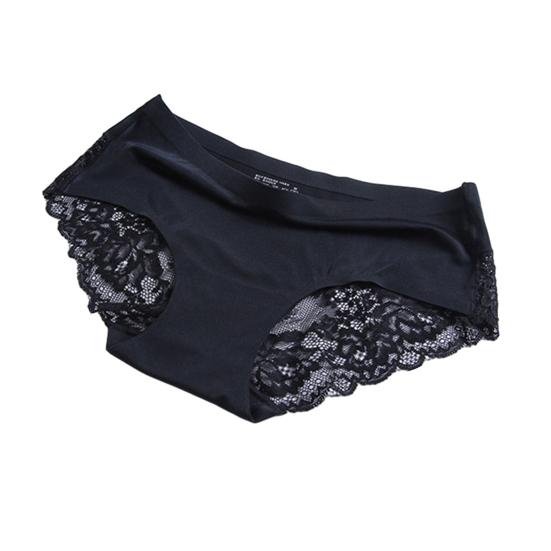 Бесшовное женское нижнее белье, шелковистые невидимые трусы-хипстеры средней посадки, кружевные, атласные, эластичные трусики-бикини