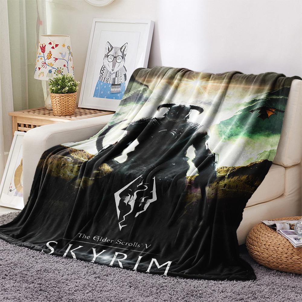 Фланелевое одеяло с принтом Tamriel, Высококачественное, Удобное для всех сезонов, Декор для дома, Тепло и уют