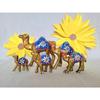 Paper Mache Handcrafted Showpiece Camel Set for Home Decor - Yellow (Set of 5)