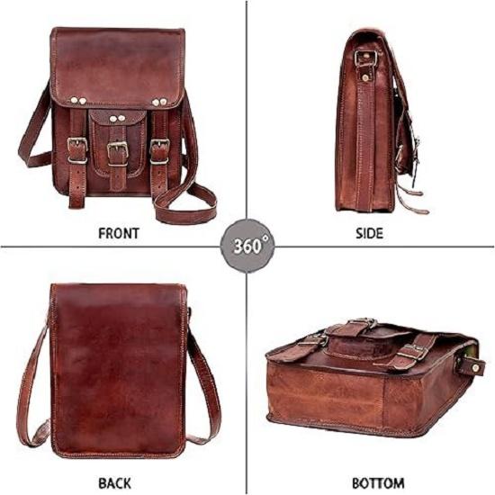 New Vintage Tablet Genuine Vintage Leather ipad/tab/Kindle Satchel Crossbody Shoulder Bag 11 Inch