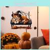 Halloween Witch Hat Cat Wall Sticker Pvc Decor For Living Room And Decor Home