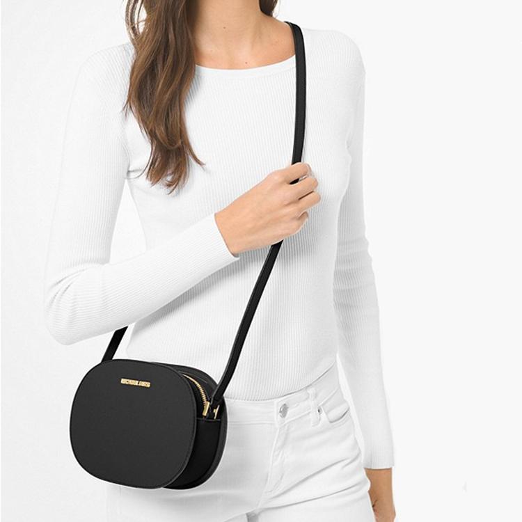 Michael Kors MK Jet Set Travel Однотонная Сумка-Круглая Камера с Логотипом Унисекс Сумка через Плечо Черная 35T1GTVC6L-BLACK
