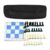 Портативный шахматный набор, складной, сворачивающийся, шахматные игровые наборы, 65 мм, 32 шахматные фигуры, 35 см, синий и белый, ПУ