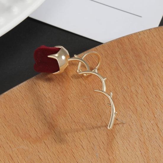Rose Flower Ear Cuff Non-Piercing Ear Bone Clip Creative Lightweight