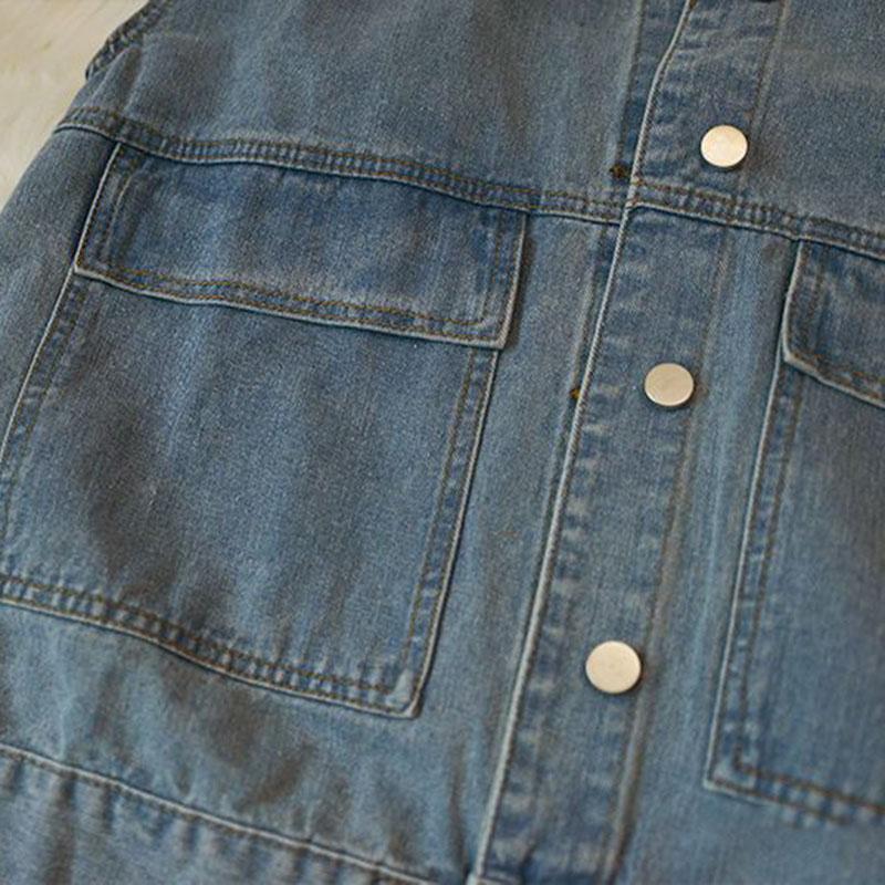 Джинсовый жилет без рукавов, женский осенний свободный однотонный пиджак в стиле вестерн, куртка-кардиган, куртка-кардиган