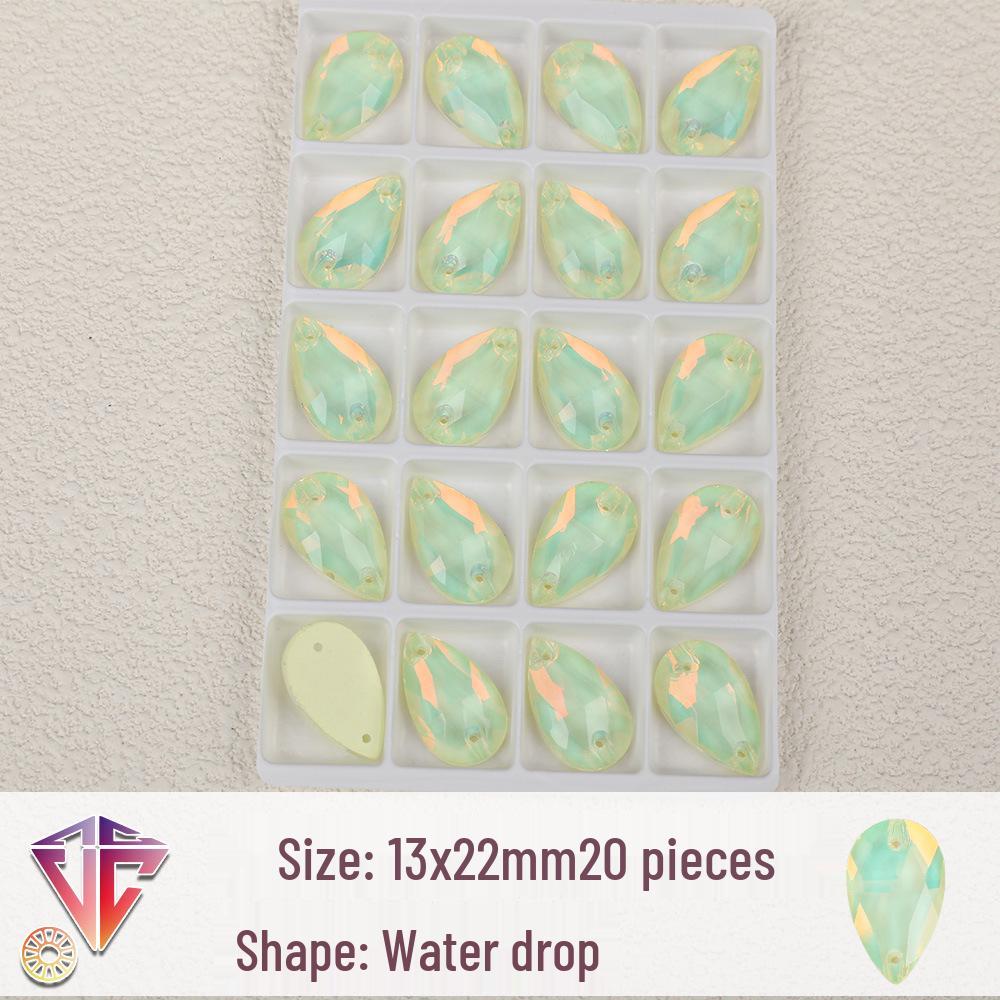 Флуоресцентные мокка каплевидные стразовые бусины - Ручная работа DIY Двухдырочные плоские аксессуары