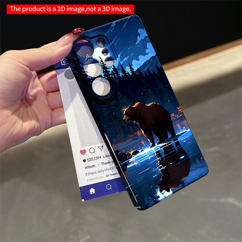 2DFlat Samsung phone case Moonlit Bear by the Lake Applicable to Galaxy S23 S24 S25ULTRA S26 A12 A14 A15 A16 A54 A55