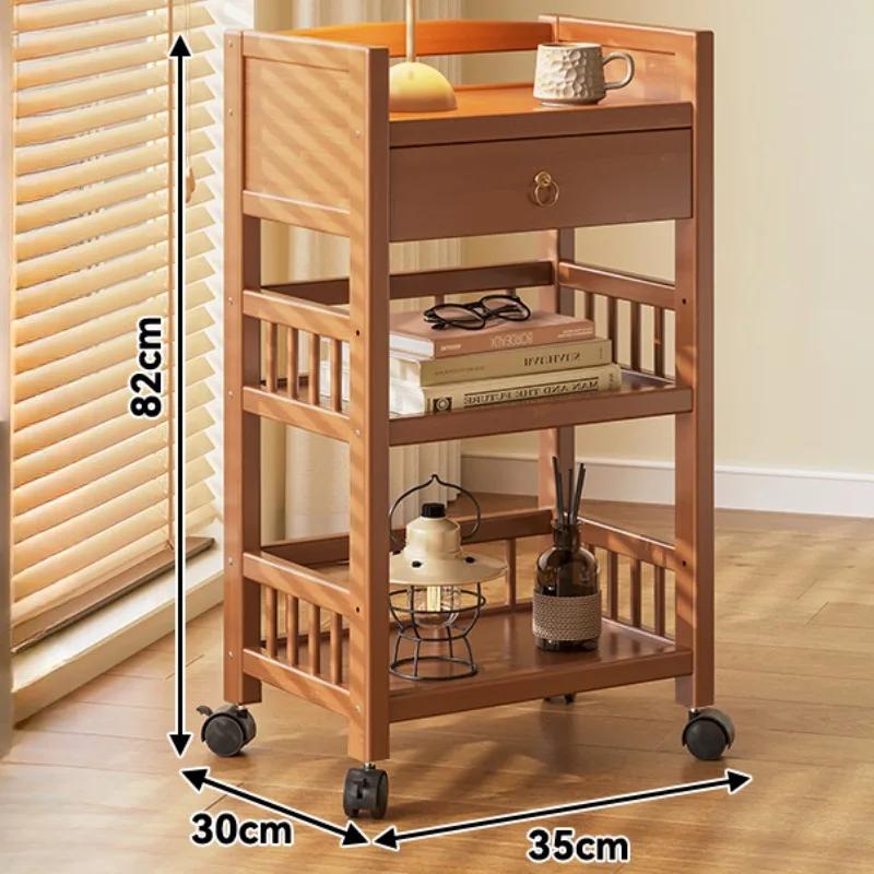 Floor Standing Storage Rack Movable Storage Rack Portable Handcart Snack Organizer Cabinet Hot Pot Shelf Kitchen Vegetable Racks