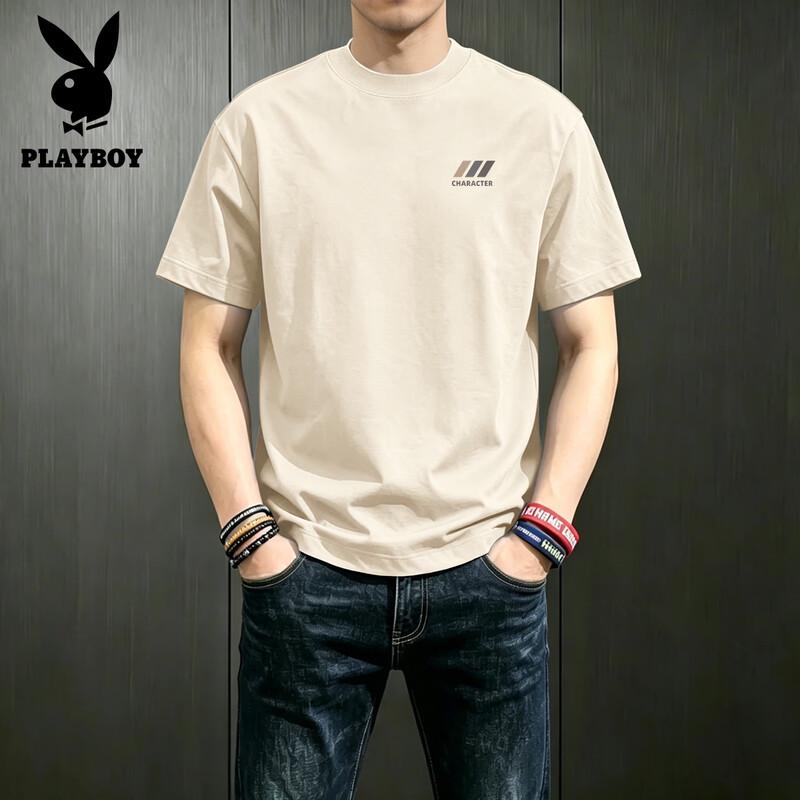 PLAYBOY Мужская хлопковая футболка свободного кроя с коротким рукавом 2026
