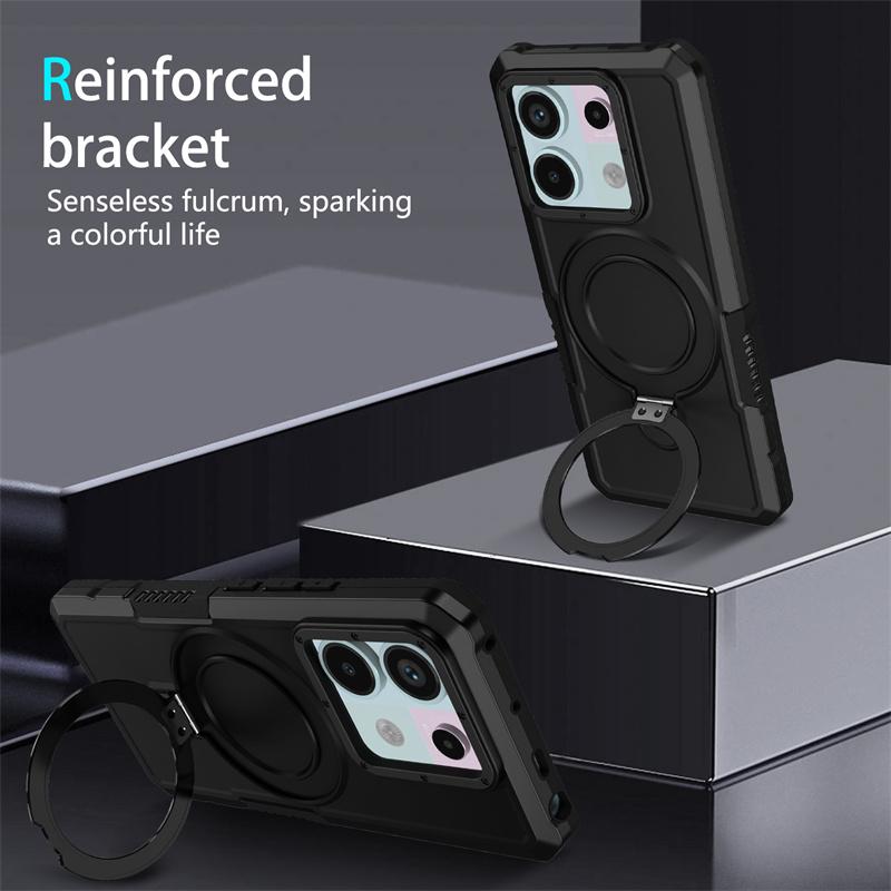 Military Grade Armor Case for Xiaomi Redmi Note 13 Pro 5G Redmi 13C 12C Note 12S 11 10 Pro 10S Cover Stand Holder Shockproof Full Cover