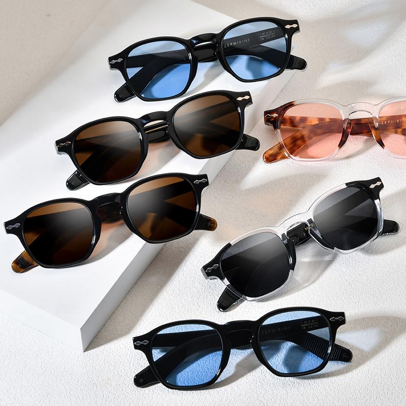 Borregls Acetate Polarized Sunglasses Women 2026 New Brand Designer Vintage Square Sun Glasses Men Mirrored Shades ZEPHIRINI