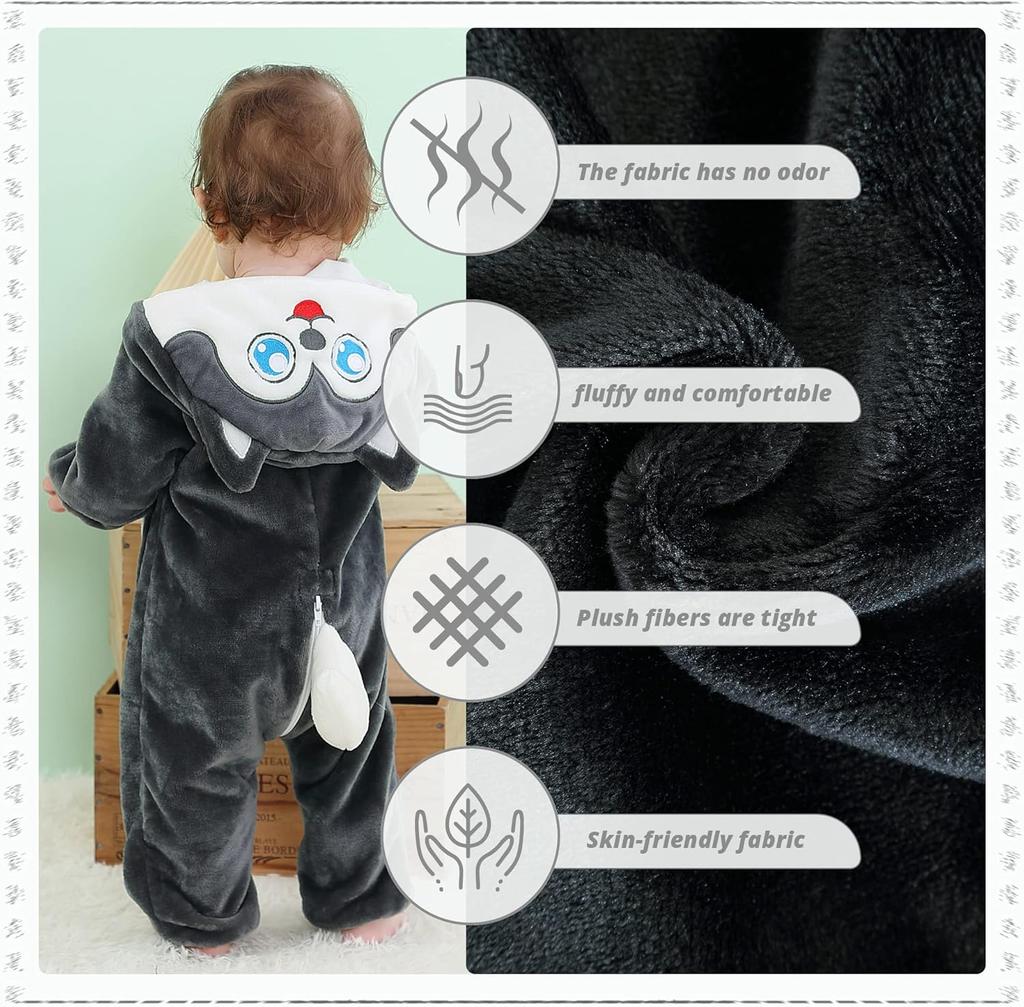 Зимний фланелевый комбинезон для новорожденных мальчиков и девочек с капюшоном, карнавальный костюм с изображением животных-единорогов, теплый милый наряд, одежда для мальчиков