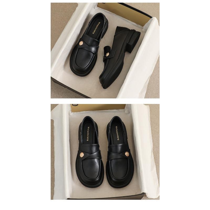 Женские кожаные туфли на платформе