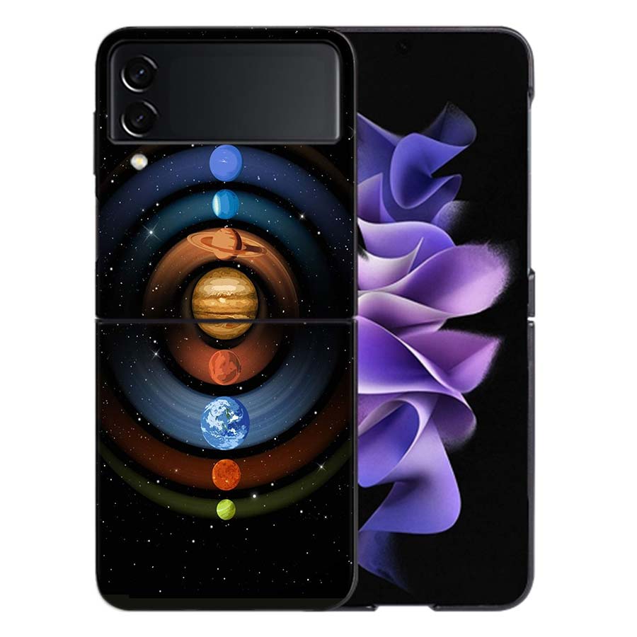 Космический Галактический Чехол Для Телефона Samsung Z Flip 6 7 5G Galaxy Z Flip 5 4 3 5G Чехлы Ударопрочный Жесткий Чехол TPU
